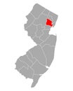 Map of Essex in New Jersey