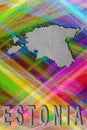 Map of Estonia, colorful background