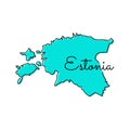 Map of Estonia Vector Design Template.