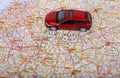 Map of Europe and car Royalty Free Stock Photo