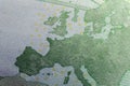 Map of the Europe on 100 euro banknote macro Royalty Free Stock Photo