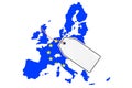 Map of Europe with Flag and Blank Sale Tag. 3d Rendering