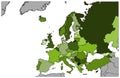 Map of europe green Royalty Free Stock Photo