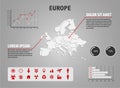 Map of Europe - infographic illustration with charts and useful icons