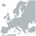 Map of Europe made of gray dots