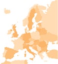 Map of Europe in orange