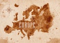 Map Europe retro Royalty Free Stock Photo