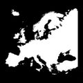 Map of Europe silhouette design isolate on black