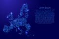 Map European Union from printed board, chip and radio component Royalty Free Stock Photo