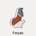 Map of Faryab modern geometric logo, Abstract, designs concept, logo, logotype element for template