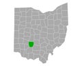 Map of Fayette in Ohio