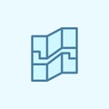 map field outline icon. Element of 2 color simple icon. Thin line icon for website design and development, app development. Royalty Free Stock Photo