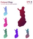 Map of Finland with beautiful gradients. Royalty Free Stock Photo