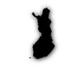 Map of Finland with shadow