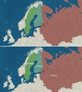 Map of Finland, Sweden, and Russia with text and textless