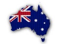 Map and flag of Australia on corrugated iron Royalty Free Stock Photo