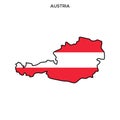 Map and Flag of Austria Vector Design Template with Editable Stroke. Royalty Free Stock Photo