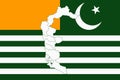 Map and flag of Azad Kashmir