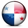 Map on flag button of Republic Panama