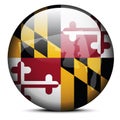 Map on flag button of USA Maryland State Royalty Free Stock Photo