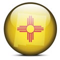 Map on flag button of USA New mexico State