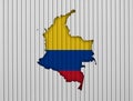 Map and flag of Colombia on corrugated iron Royalty Free Stock Photo
