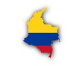 Map and flag of Colombia Royalty Free Stock Photo