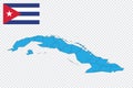 Map and flag of Cuba Royalty Free Stock Photo