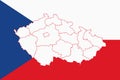 Map and flag of Czech Republic Royalty Free Stock Photo