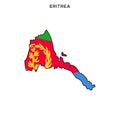 Map and Flag of Eritrea Vector Design Template with Editable Stroke. Royalty Free Stock Photo