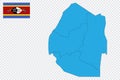 Map and flag of Eswatini Swaziland
