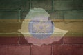 map and flag of ethiopia on a old brick wall Royalty Free Stock Photo