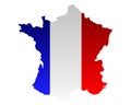 Map and flag of France Royalty Free Stock Photo