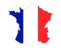 Map and flag of France Royalty Free Stock Photo