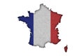 Map and flag of France on felt Royalty Free Stock Photo