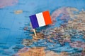 Map with flag of France Royalty Free Stock Photo