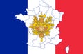 Map and flag of France