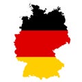 Map and flag of Germany on white background. Germany flag map symbol. Germany map sign. flat style Royalty Free Stock Photo