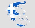 Map and flag of Greece Royalty Free Stock Photo