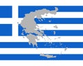 Map and flag of Greece Royalty Free Stock Photo