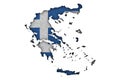 Map and flag of Greece on felt Royalty Free Stock Photo