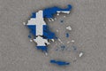 Map and flag of Greece on felt Royalty Free Stock Photo