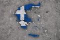 Map and flag of Greece on weathered concrete Royalty Free Stock Photo