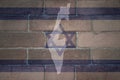 map and flag of israel on a old brick wall Royalty Free Stock Photo