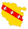 map with flag of lorraine