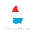Map and flag of Luxembourg. Vector isolated simplified illustration icon with silhouette of Luxembourg map. National Luxembourgish