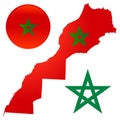 Map flag morocco vector illustration