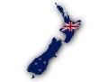 Map and flag of New Zealand on corrugated iron, Royalty Free Stock Photo