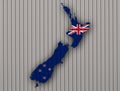 Map and flag of New Zealand on corrugated iron, Royalty Free Stock Photo