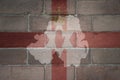 map and flag of northern ireland on a old brick wall Royalty Free Stock Photo